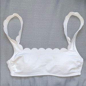Aerie Scalloped White Bikini Top